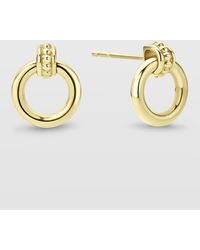 Lagos - 18k Caviar Gold 10mm Circle Drop Earrings - Lyst