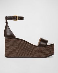 Veronica Beard - Gianna Leather Ankle-strap Platform Espadrilles - Lyst