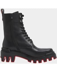 Christian Louboutin - Trott Dune Lugged Leather Combat Boots - Lyst