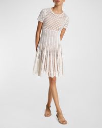 Michael Kors - Cashmere Crochet-knit Short-sleeve Mini Dress - Lyst