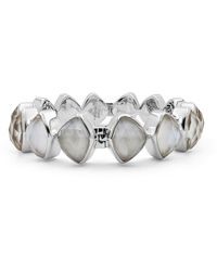 Stephen Dweck - Faceted Natural Quartz, Mother-of-pearl And Agate Bangle In Sterling Silver - Lyst