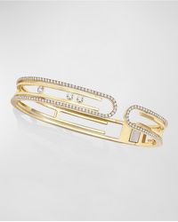 Messika - Move 10th 18k Yellow Gold Diamond Bangle Bracelet, Size Small - Lyst