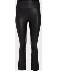 SPRWMN - High-Waist Flare-Leg Cropped Leather Leggings - Lyst