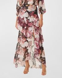 MISA Los Angles - Franca Floral Chiffon High-low Maxi Skirt - Lyst