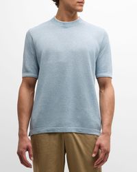 FIORONI CASHMERE - Linen-Cotton Pique Crewneck T-Shirt - Lyst