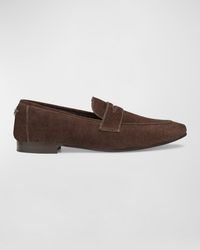 Bougeotte - Flaneur Suede Penny Loafers - Lyst