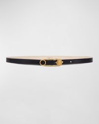Versace - Medusa Safety Pin Leather Belt - Lyst