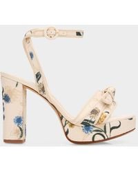 Alexandre Birman - 120Mm Floral Grosgrain Raffia Platform Sandals - Lyst