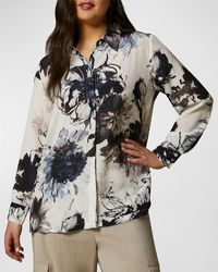 Marina Rinaldi - Plus Size Biella Floral-Print Silk Shirt - Lyst