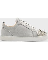 Christian Louboutin - Louis Junior Spiked Glitter Sneakers - Lyst