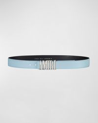 Amiri - Logo Buckle Leather Belt - Lyst