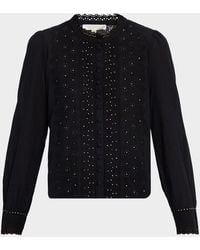 LoveShackFancy - Larine Embellished Cotton Top - Lyst