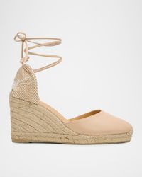 Castañer - 90Mm Carina Leather Espadrille Wedge Sandals - Lyst