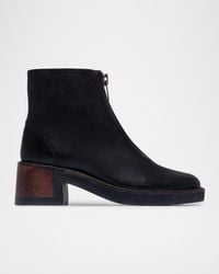 Bernardo - Tess Leather Front-Zip Ankle Boots - Lyst
