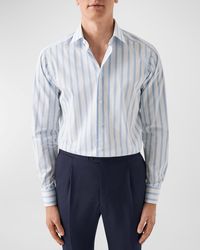 Eton - Contemporary Fit Striped Elevated Poplin Shirt - Lyst