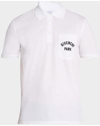 Givenchy - Cotton Pique Polo Shirt With Logo Pocket - Lyst