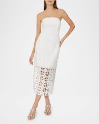 green emerald velvet dress Kinsley White Lace Midi Dress