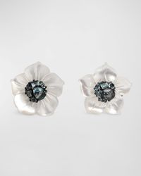 Stephen Dweck - Mother-of-pearl Flower Earrings With Blue Topaz - Lyst