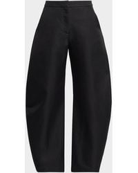 Alaïa - High-Rise Wool Round Barrel-Leg Pants - Lyst