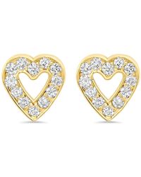 Jennifer Meyer - Mini Diamond Open Heart Stud Earrings - Lyst