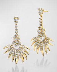 Graziela Gems - 18k Yellow Gold Arvore Earrings With Diamonds - Lyst