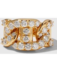 Leo Pizzo - 18k Gold Diamond Chain-link Ring, Size 6 - Lyst