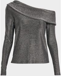 Ramy Brook - Carrie Sparkle Knit Off-The-Shoulder Top - Lyst