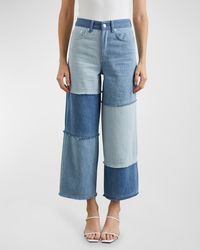 Rails - Getty Cropped Wide-Leg Patchwork Jeans - Lyst