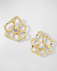 Ippolita - 18K Stardust Drizzle Small Flower Stud Earrings With Round Brilliant-Cut Diamonds - Lyst