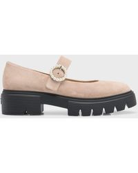 Stuart Weitzman - Nolita Suede Pearly Mary Jane Loafers - Lyst
