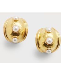 Elizabeth Locke - 19K Small Pearl Puff Earrings - Lyst