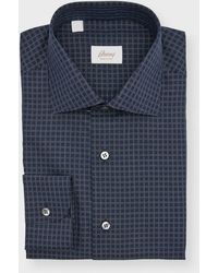 Brioni - Cotton Graph Check Dress Shirt - Lyst