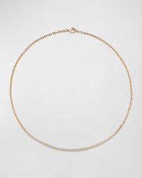 WALTERS FAITH - Clive 18k Rose Gold And Diamond Fluted Bar Necklace - Lyst