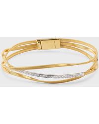 Marco Bicego - Marrakech 18k Yellow Gold 3-strand Coil Bangle With Diamonds - Lyst