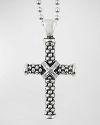 Lagos - Signature Caviar Beaded Cross Pendant Necklace - Lyst