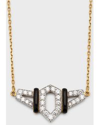 David Webb - 18k Gold Black Enamel Flight Necklace W/ Diamonds - Lyst