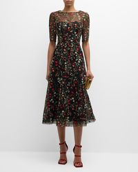 Teri Jon - Off-Shoulder Embroidered Tulle Gown - Lyst