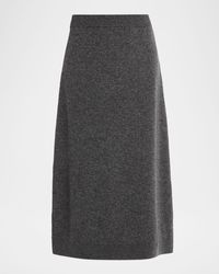 Brunello Cucinelli - A-Line Double Cashmere Midi Skirt - Lyst