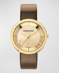 Ferragamo - 35Mm Curve V2 Watch With Patent Leather Strap - Lyst