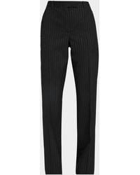 McQueen - Metallic Pinstripe Wool Straight-Leg Trousers - Lyst
