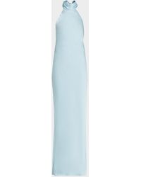 Ramy Brook - Tatiana Low-Cut Halter Column Gown - Lyst