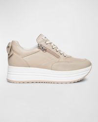 Nero Giardini - Bow Platform Leather Sneakers - Lyst