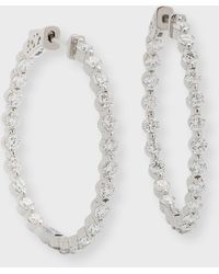 Cassidy Diamonds - 18k White Diamond Inside-out Hoop Earrings - Lyst