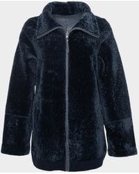 Gorski - Textured Shearling Lamb Zip Jacket - Lyst
