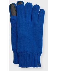 UGG - Knit Gloves With Leather Palm Patch - Lyst