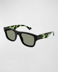 Gucci - Acetate Rectangle Sunglasses - Lyst