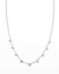Memoire - White Gold Round 9-diamond Necklace, 18"l - Lyst
