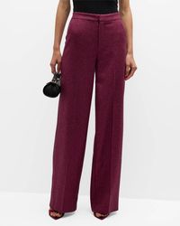 L'Agence - Livvy Mid-rise Straight-leg Houndstooth Trousers - Lyst