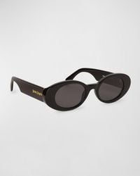 Palm Angels - Gilroy Acetate Oval Sunglasses - Lyst