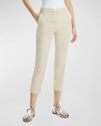 Theory - Treeca Good Linen Cropped Pull-On Ankle Pants - Lyst